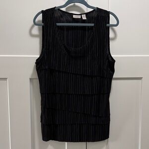 Chico's Black Layered Sleeveless Blouse - Size 12/Large